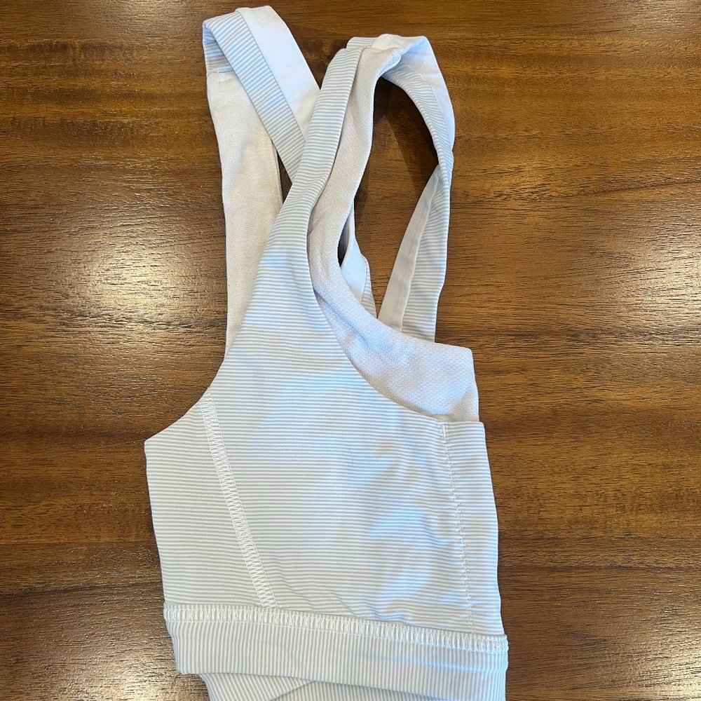 White Striped Align Sports Bra